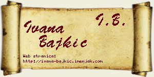 Ivana Bajkić vizit kartica